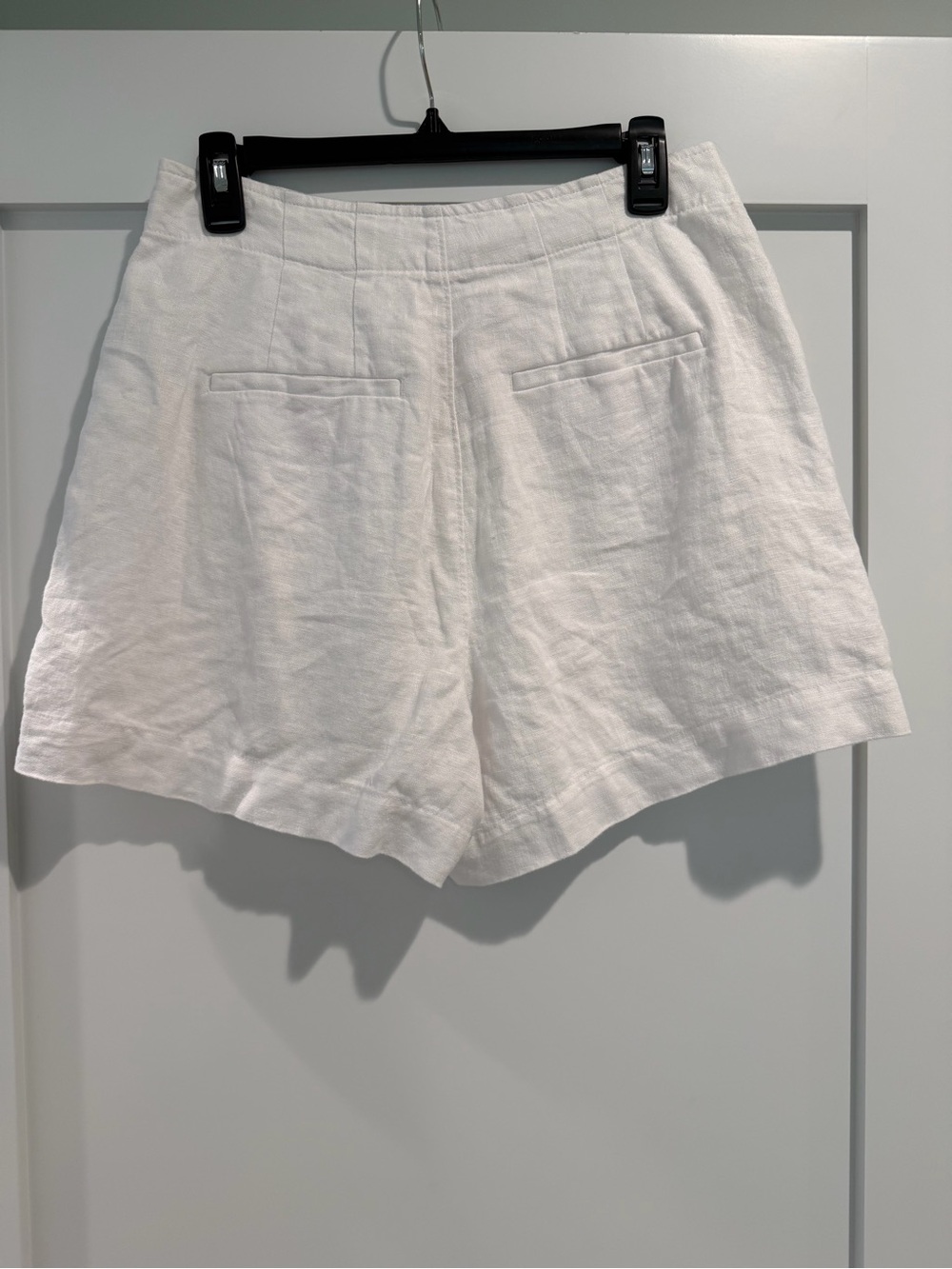 MADEWELL Clean Button-Tab shorts 100% Linen High Rise 6 Eyelet White NR095 $68 - Picture 6 of 10